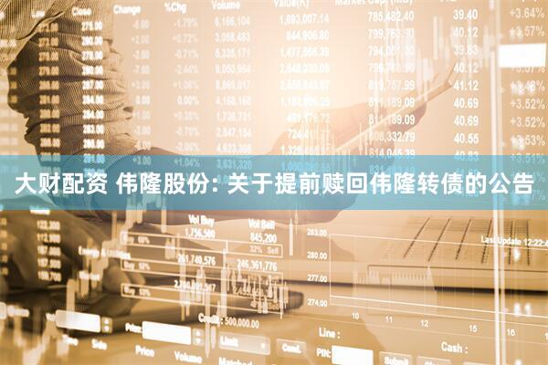 大财配资 伟隆股份: 关于提前赎回伟隆转债的公告