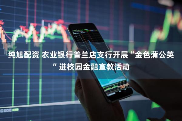 纯旭配资 农业银行普兰店支行开展“金色蒲公英”进校园金融宣教活动