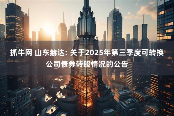 抓牛网 山东赫达: 关于2025年第三季度可转换公司债券转股情况的公告