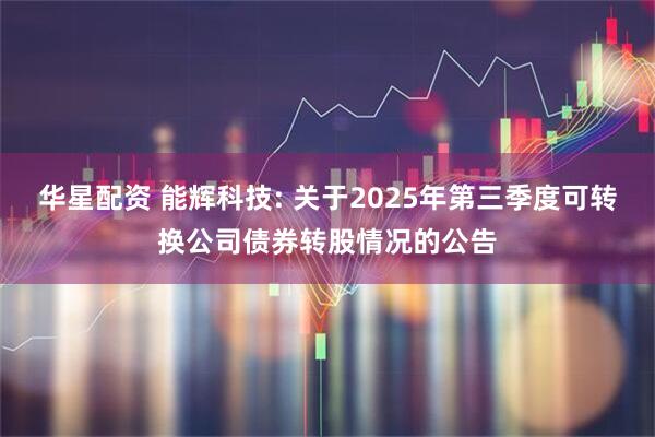 华星配资 能辉科技: 关于2025年第三季度可转换公司债券转股情况的公告